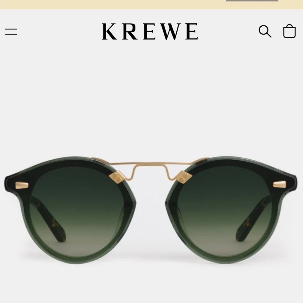 KREWE Dark Green and Gold Sunglasses
